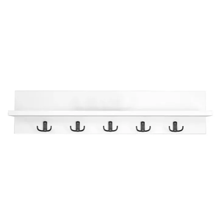 Appendiabiti da parete 80x18cm con mensola bianco Makira