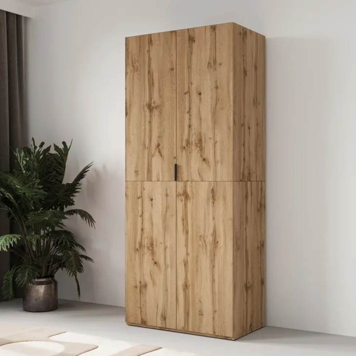Armadio 90x215h cm 2 ante battenti rovere Niman