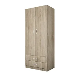 Armadio 80x191h cm 2 ante con cassetti moderno rovere sonoma Carlino