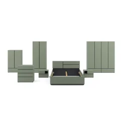 Armadio 180x210h cm 4 ante con 2 cassetti verde Lolla