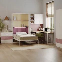 Armadio 80x200h cm 2 ante e 2 cassetti cashmere rosa Colorful