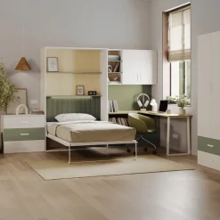 Armadio 80x200h cm 2 ante e 2 cassetti cashmere verde Colorful