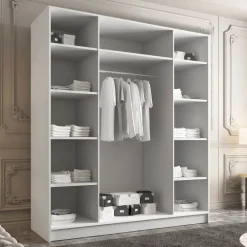 Armadio 200x215h cm 4 ante moderno bianco oro Glammy 4