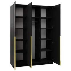 Armadio 150x215h cm 3 ante moderno nero oro Glammy 3