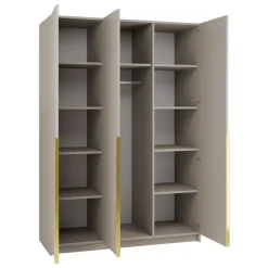 Armadio 150x215h cm 3 ante 3 specchi moderno beige oro Glammy 3