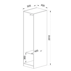 Cabina armadio 40x201h cm con appendiabiti bianco frassinato Dulcinea