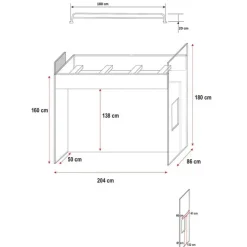 Cameretta bambini completa 324x86cm 2 letti singoli bianco Diego Gihome®