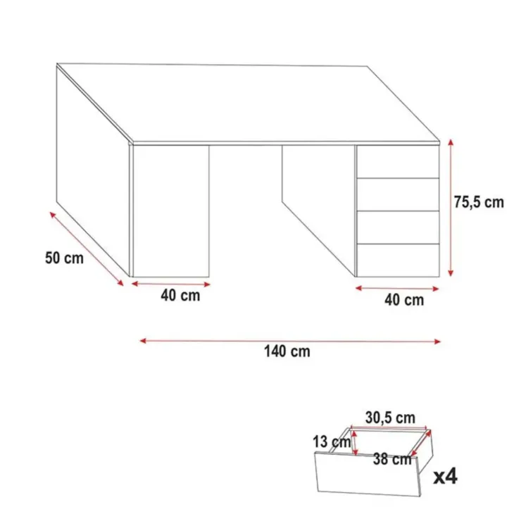 Cameretta 254x120cm 1 letto soppalco bianco lucido Simone Gihome®