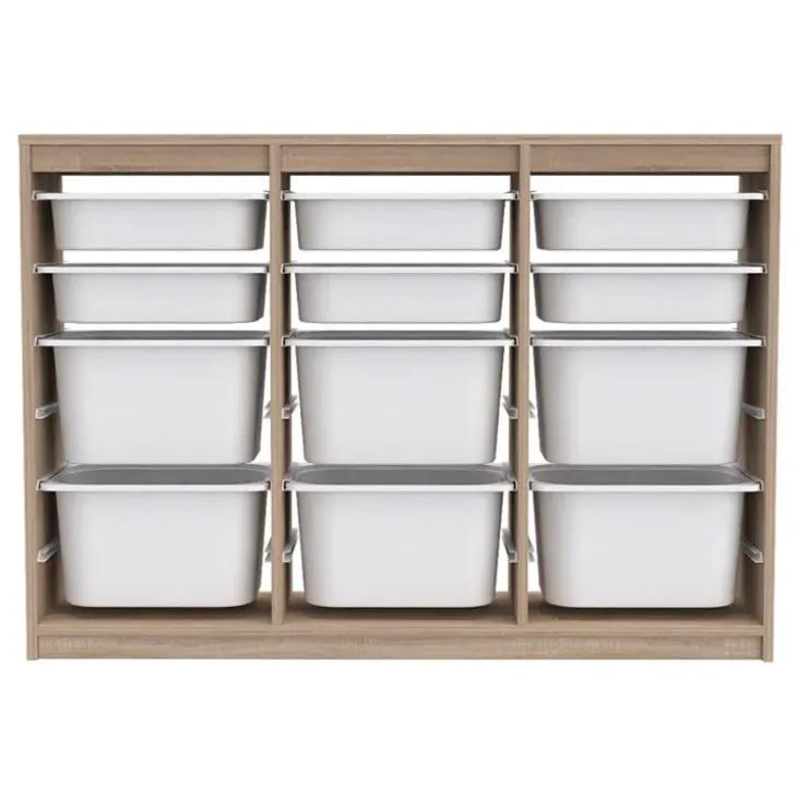 Cassettiera 132x95h cm portagiochi con cassetti rovere Fast Concordia
