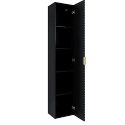 Colonna bagno sospesa 35x186h cm 1 anta nero frontale decorato Konny