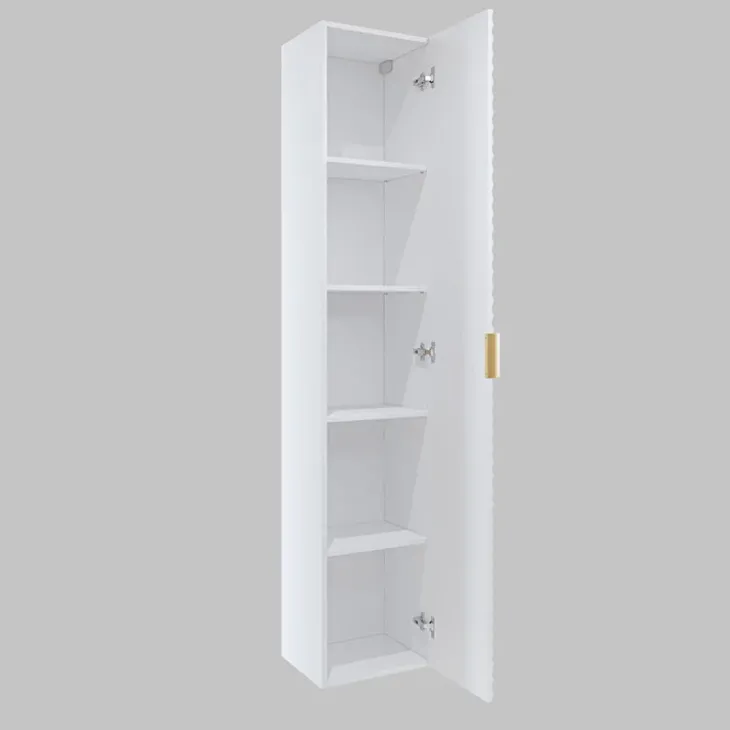 Colonna bagno sospesa 35x186h cm 1 anta bianco frontale decorato Konny