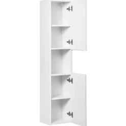 Colonna bagno sospesa 30x140h cm cannettato 2 ante bianco Cleany
