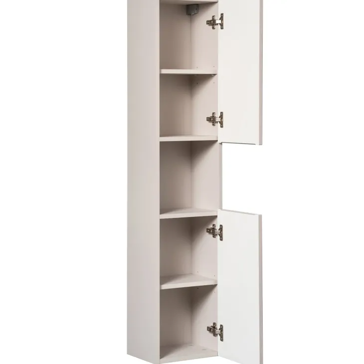 Colonna bagno sospesa 30x140h cm cannettato 2 ante beige Cleany