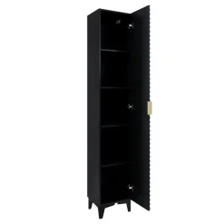 Colonna bagno 35x198h cm 1 anta nero frontale decorato Konny