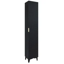 Colonna bagno 35x198h cm 1 anta nero frontale decorato Konny