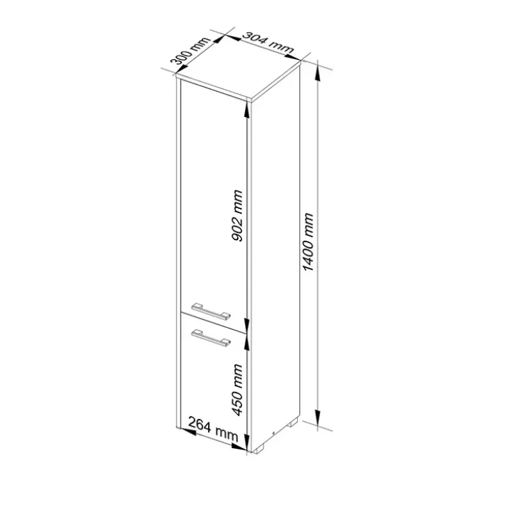 Colonna bagno 30x140h cm 2 ante bianco Woters