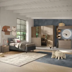 Comò cassettiera multifunzione 113x85h cm 3 cassetti marrone bronzo rovere scuro Brunny