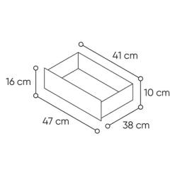 Comodino moderno 50x60h cm 3 cassetti grigio Ombra