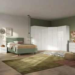 Comodino 50x52h cm 2 cassetti bianco lucido Silky