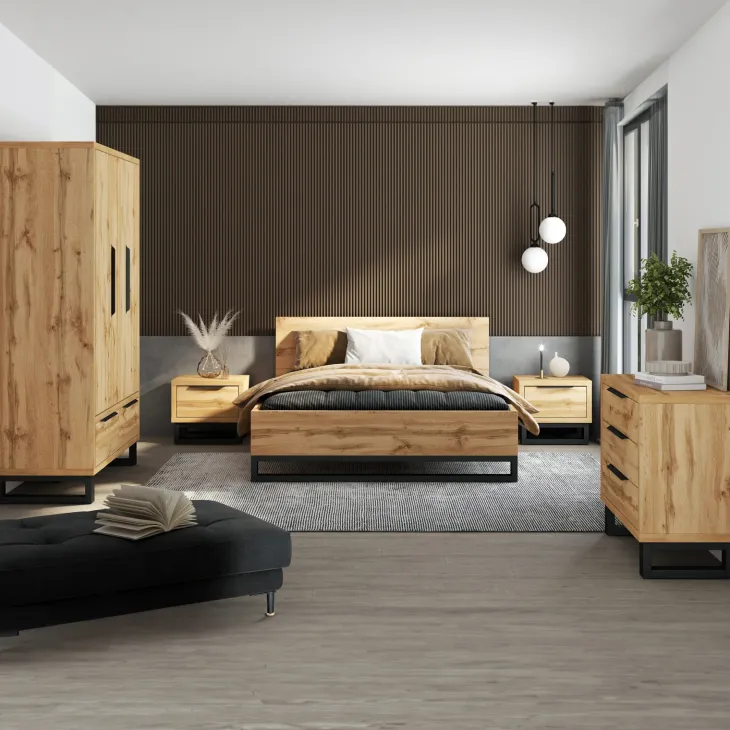 Comodino 55x49h cm 1 cassetto rovere Petra