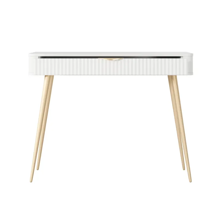 Consolle ingresso 100x78h cm 1 cassetto bianco opaco cannettato Ramis
