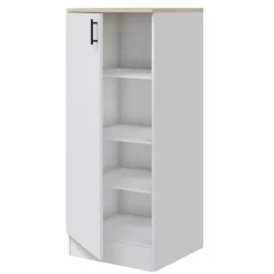 Cucina completa lineare 240 cm componibile bianco lucido rovere Kimera 1