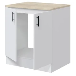 Cucina lineare 160 cm componibile bianco lucido rovere Kimera 6
