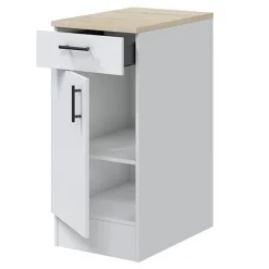 Cucina lineare 160 cm componibile bianco lucido rovere Kimera 6
