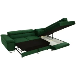 Divano letto angolare destra imbottito 274x203cm verde Bormio