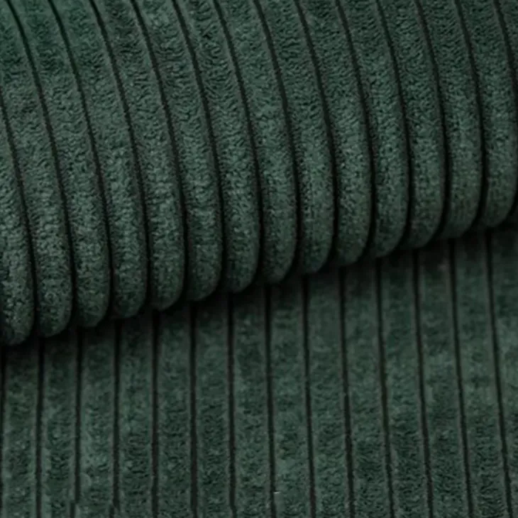 Divano letto angolare reversibile 238x142cm velluto a coste verde scuro Scintilla