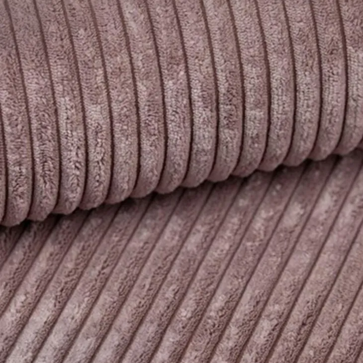 Divano letto angolare reversibile 243x142cm velluto a coste rosa antico Ofelia