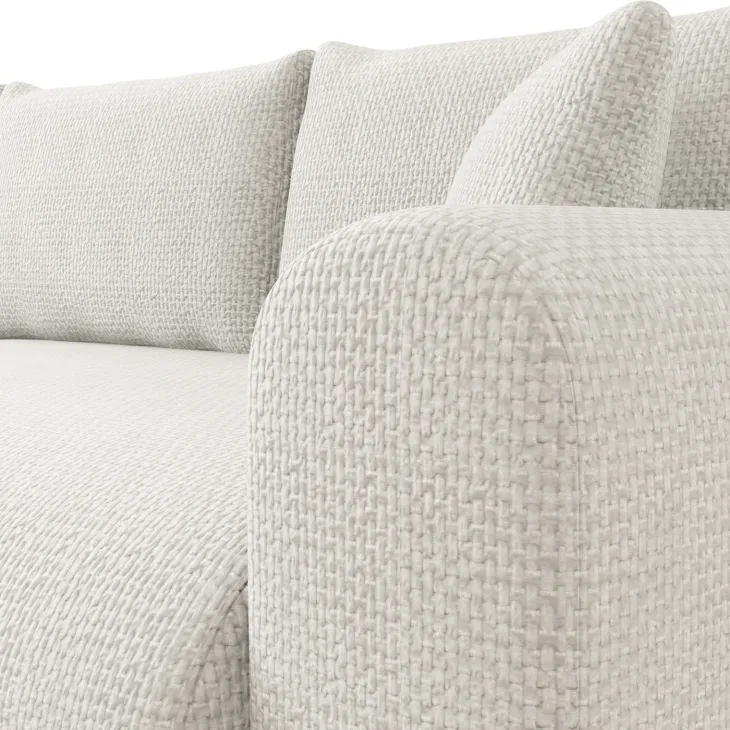 Divano letto angolare reversibile 4 posti 285x188cm con contenitore a trama spessa bianco Soft
