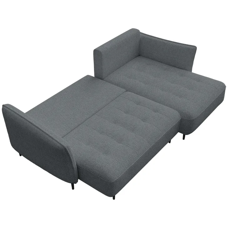 Divano letto angolare sinistro 3 posti 276x158cm tessuto grigio scuro Angle