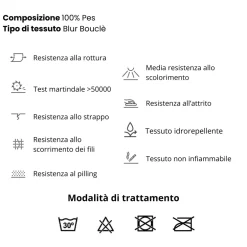 Divano letto angolare sinistra 3 posti 260x180cm tessuto bouclè azzurro Repose