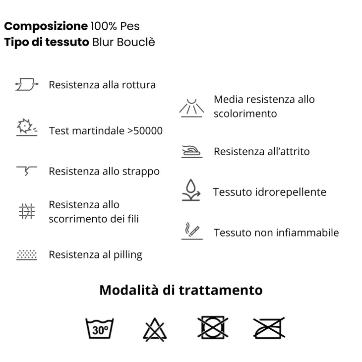 Divano letto angolare sinistra 3 posti 260x180cm tessuto bouclè azzurro Repose