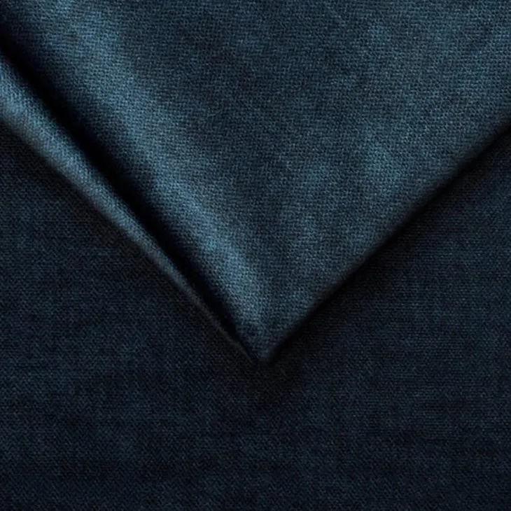 Divano letto regolabile angolare destro 5 posti 353x214cm tessuto blu Calmora
