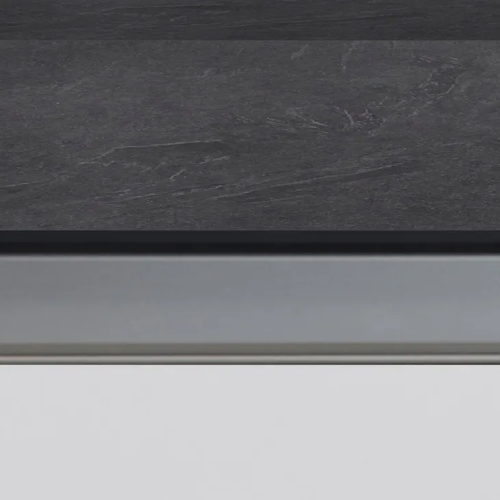 Isola cucina centrale 200x90 cm 4 ante 4 cassetti bianco piano grigio pietra Gourmet
