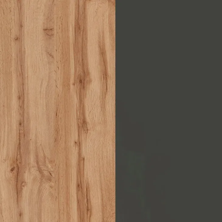 Isola cucina centrale 200x90 cm 4 ante 4 cassetti antracite piano rovere Gourmet