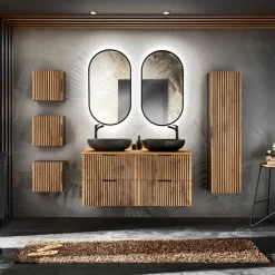 Lavabo bagno da appoggio 52x40cm ceramica nero oro Limpid