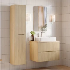 Lavabo bagno da appoggio 61x34cm ceramica bianco Obscur