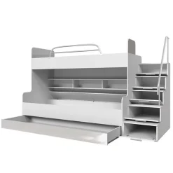 Letto a castello per bambini 254x120cm bianco Enrico Gihome®
