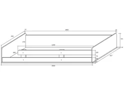 Letto a soppalco 204x120cm sinistra quercia bianco Dollie Gihome®