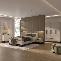 Letto contenitore alla francese 140x200cm beige cashmere Petra