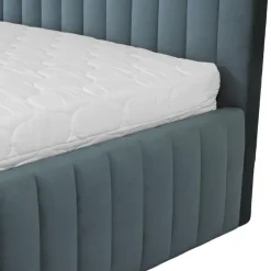 Letto contenitore alla francese 140x200cm imbottito velluto grigio scuro Poffi
