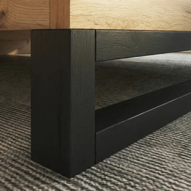 Letto matrimoniale oversize 180x200cm rovere nero Petra