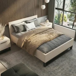 Letto matrimoniale oversize 180x200cm beige cashmere Petra
