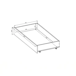 Letto matrimoniale oversize 180x200cm con cassettoni rovere tortora Lise