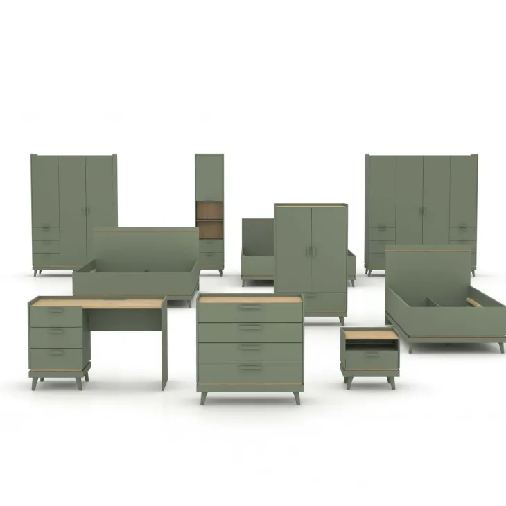 Letto matrimoniale standard 160x200 cm moderno verde salvia Yu