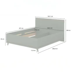 Letto matrimoniale standard contenitore 160x200 cm con rete verde salvia Yu