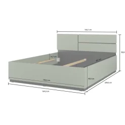 Letto matrimoniale 160x200cm contenitore con rete a doghe testiera reversibile rovere Lolla